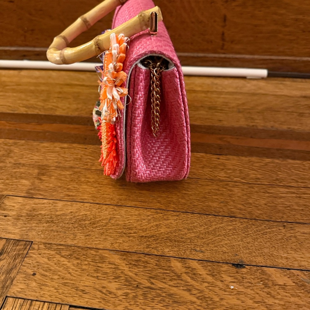 Haute Hippie Pink Floral Embellished Shoulder Bag - Picture 3 of 5